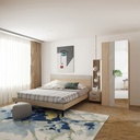 Informa Kian Set Kamar Tidur Queen Dengan Nakas - Cokelat Oak Set Bedroom Furniture Kamar Tidur Set Tempat Tidur Lemari Pakaian Meja Belajar