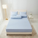 Informa 180X200 cm Set 5 Pcs Seprai King Microfiber Yada - Biru Sprei Motif Seprai Aesthetic Seprei Sheet Set Bed Sheet Aksesoris Tempat Tidur Set Sarung Bantal Sarung Guling