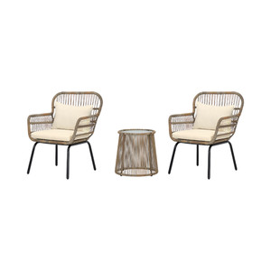 Informa Moggia Set Kursi & Meja Teras - Cokelat Natural Balcony Table Chair Furniture Outdoor Serbaguna Furnitur Rumah Tempat Duduk Kursi Halaman