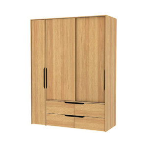Informa Magno Lemari Pakaian 3 Pintu - Cokelar Euro Oak Wardrobe Storage Kabinet Tempat Simpan Baju Lemari Pintu Ayun Tarik Aesthetic