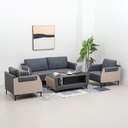 Informa Foxx Sofa Leather 3 Seater - Abu-Abu Tempat Duduk Empuk Sofa Ruang Tamu Furniture Indoor Rumah Leather Couch