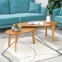 Informa Set 2 Pcs Morie Meja Tamu & Meja Sisi - Cokelat Oak Coffee Table Meja Ruang Tamu Serbaguna Furniture Rumah Aesthetic Meja Sofa