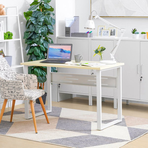 Informa Kairo Meja Kantor Metal - Putih Office Table Furnitur Kantor Meja Kerja Belajar Minimalis Serbaguna