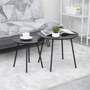 Informa Set 2 Pcs Tybo Meja Tamu & Meja Sisi - Hitam Set Coffee Table And End Table Meja Ruang Tamu Serbaguna Furniture Rumah Aesthetic Meja Sofa