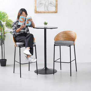 Informa Howell Meja Bar - Hitam Bar Table Meja Makan Kafe Restoran Serbaguna Furniture Indoor Ruang Makan