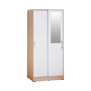 Informa Rana Lemari Pakaian 2 Pintu - Putih/Cokelat Maple Wardrobe Storage Kabinet Tempat Simpan Baju Lemari Pintu Geser Aesthetic