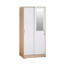 Informa Rana Lemari Pakaian 2 Pintu - Putih/Cokelat Maple Wardrobe Storage Kabinet Tempat Simpan Baju Lemari Pintu Geser Aesthetic