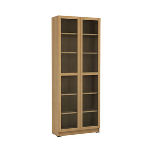 Informa Pablo Rak Buku Kaca 6 Tingkat - Cokelat Oak Bookshelf Books Storage Cabinet Kabinet Tempat Buku Dan Majalah Rak Pajangan Serbaguna