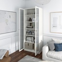 Informa Logan Rak Buku Pintu Kaca - Putih Bookshelf Books Storage Cabinet Kabinet Tempat Buku Dan Majalah Rak Pajangan Serbaguna
