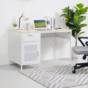 Informa Kana Meja Kantor - Putih/Cokelat Beech Table Base Part Rangka Kaki Meja Tiang Penyangga Meja