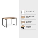 Informa Cenny Meja Makan - Cokelat Oak Dining Table Dinner Table Meja Kursi Ruang Makan Aesthetic Furniture Dining Room