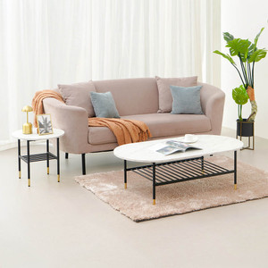 Informa Jevon Meja Sisi Round - Putih End Table Meja Kecil Aesthetic Meja Samping Serbaguna Small Table