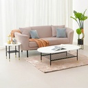 Informa Jevon Meja Sisi Round - Putih End Table Meja Kecil Aesthetic Meja Samping Serbaguna Small Table