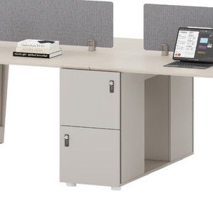Informa Maven Meja Kantor 4S Dengan Screen - Abu-Abu/Cokelat Oak Office Table Furnitur Kantor Meja Kerja Belajar Minimalis Serbaguna