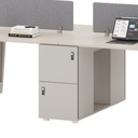 Informa Maven Meja Kantor 4S Dengan Screen - Abu-Abu/Cokelat Oak Office Table Furnitur Kantor Meja Kerja Belajar Minimalis Serbaguna