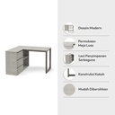 Informa Neo Iglo Meja Kantor - Abu-Abu Office Table Furnitur Kantor Meja L Meja Kerja Belajar Serbaguna