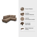 Informa Bryn Sofa L Sectional Fabric - Cokelat Tempat Duduk Empuk Sofa Bentuk L Ruang Tamu Furniture Indoor Rumah Fabric Couch
