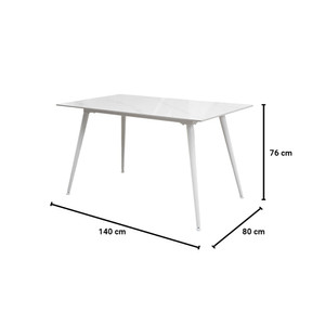 Informa Emory Meja Makan - Putih Dining Table Dinner Table Meja Kursi Ruang Makan Aesthetic Furniture Dining Room