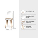 Informa Fiona Meja Rias - Putih Oak Makeup Dresser Vanity Table Furnitur Rumah Meja Dandan Minimalis