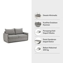 Informa Marvel Sofa Bed Fabric - Abu-Abu Tempat Duduk Multifungsi Sofa Tidur 2In1 Kursi Santai Serbaguna Furniture Rumah