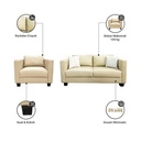 Informa Venien Set Sofa Kulit - Cokelat Cappuccino Tempat Duduk Empuk Sofa Ruang Tamu Furniture Indoor Rumah Artificial Leather Couch