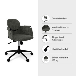 Informa Hilary Kursi Kantor Sandaran Rendah - Hijau Tempat Duduk Kerja Dengan Roda Office Chair Kursi Staff Karyawan Furniture Indoor Kantor