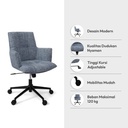 Informa Harmony Kursi Kantor Sandaran Rendah - Biru Tempat Duduk Kerja Dengan Roda Office Chair Kursi Mesh Staff Karyawan Furniture Indoor Kantor