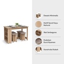 Informa Meja Dapur Multifungsi Dengan Stool - Cokelat Oak Kitchen Working Table Meja Masak Serbaguna Cooking Desk Furniture Dapur