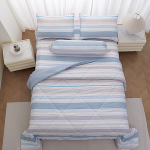 Informa 160X200X30 cm Set 6 Pcs Seprai Queen Microfiber Vanco Sprei Motif Seprai Aesthetic Seprei Sheet Set Bed Sheet Aksesoris Tempat Tidur Set Sarung Bantal Sarung Guling