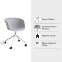 Informa Ellon Kursi Kantor Sandaran Rendah - Abu-Abu Tempat Duduk Kerja Dengan Roda Office Chair Kursi Mesh Staff Karyawan Furniture Indoor Kantor