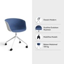 Informa Ellon Kursi Kantor Sandaran Rendah - Biru Tempat Duduk Kerja Dengan Roda Office Chair Kursi Mesh Staff Karyawan Furniture Indoor Kantor