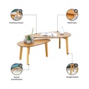 Informa Set 2 Pcs Morie Meja Tamu & Meja Sisi - Cokelat Oak Coffee Table Meja Ruang Tamu Serbaguna Furniture Rumah Aesthetic Meja Sofa
