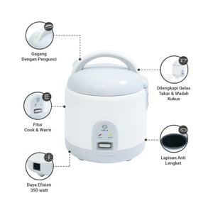 Informa Kels 300 ml Heyli Rice Cooker Mini - Abu-Abu Magic Jar Magic Com Penanak Nasi Alat Masak Beras Elektronik Dapur