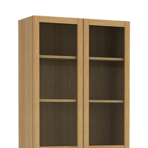 Informa Pablo Rak Buku Kaca 6 Tingkat - Cokelat Oak Bookshelf Books Storage Cabinet Kabinet Tempat Buku Dan Majalah Rak Pajangan Serbaguna