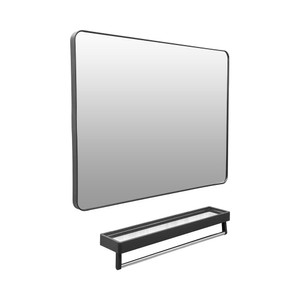 Informa 80 cm Dakota Rak Dinding Kamar Mandi - Hitam Organizer Serbaguna Rak Sabun Shampoo Tempat Peralatan Mandi Bathroom Wall Shelves