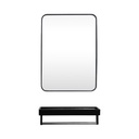 Informa Dakota Set Rak Dinding Kamar Mandi & Cermin Led - Hitam Wall Shelf Organizer Tempat Sampo Sabun Rak Tembok Serbaguna Aksesoris Kamar Mandi Furniture Indoor Rumah