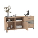 Informa Kian Kabinet 2 Pintu Dan 3 Laci - Cokelat Oak Lemari Kabinet Serbaguna Cabinet Penyimpanan Indoor Furniture Rumah