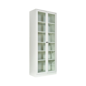 Informa Logan Rak Buku Pintu Kaca - Putih Bookshelf Books Storage Cabinet Kabinet Tempat Buku Dan Majalah Rak Pajangan Serbaguna