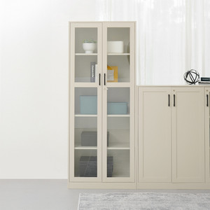 Informa Patto Lemari Arsip Kantor Metal Pintu Kaca - Abu-Abu Lemari Kabinet Office Cabinet Penyimpanan Indoor Furniture Kantor Sekolah