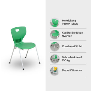 Informa Polaris Kursi Sekolah - Hijau School Chair Furniture Sekolah Kursi Kuliah School Furniture