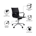 Informa Hopper Kursi Kantor Sandaran Rendah - Hitam Tempat Duduk Kerja Dengan Roda Office Chair Kursi Managerial Furniture Indoor Kantor