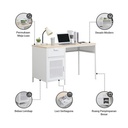 Informa Kana Meja Kantor - Putih/Cokelat Beech Table Base Part Rangka Kaki Meja Tiang Penyangga Meja