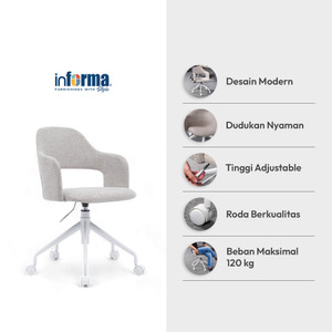 Informa Nara Kursi Kantor Tempat Duduk Kerja Dengan Roda Office Chair Kursi Staff Karyawan Furniture Indoor Kantor