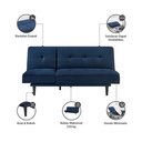 Informa Bleu Sofa Bed Fabric - Biru Tua Tempat Duduk Multifungsi Sofa Tidur 2In1 Kursi Santai Serbaguna Furniture Rumah