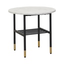 Informa Jevon Meja Sisi Round - Putih End Table Meja Kecil Aesthetic Meja Samping Serbaguna Small Table