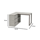 Informa Neo Iglo Meja Kantor - Abu-Abu Office Table Furnitur Kantor Meja L Meja Kerja Belajar Serbaguna