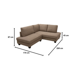 Informa Bryn Sofa L Sectional Fabric - Cokelat Tempat Duduk Empuk Sofa Bentuk L Ruang Tamu Furniture Indoor Rumah Fabric Couch