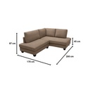 Informa Bryn Sofa L Sectional Fabric - Cokelat Tempat Duduk Empuk Sofa Bentuk L Ruang Tamu Furniture Indoor Rumah Fabric Couch