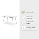 Informa Emory Meja Makan - Putih Dining Table Dinner Table Meja Kursi Ruang Makan Aesthetic Furniture Dining Room