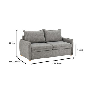 Informa Marvel Sofa Bed Fabric - Abu-Abu Tempat Duduk Multifungsi Sofa Tidur 2In1 Kursi Santai Serbaguna Furniture Rumah